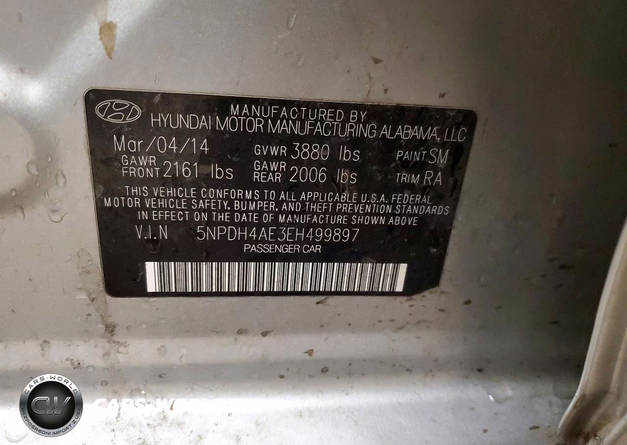 2014 Hyundai Elantra Se VIN:5NPDH4AE3EH499897 - 12