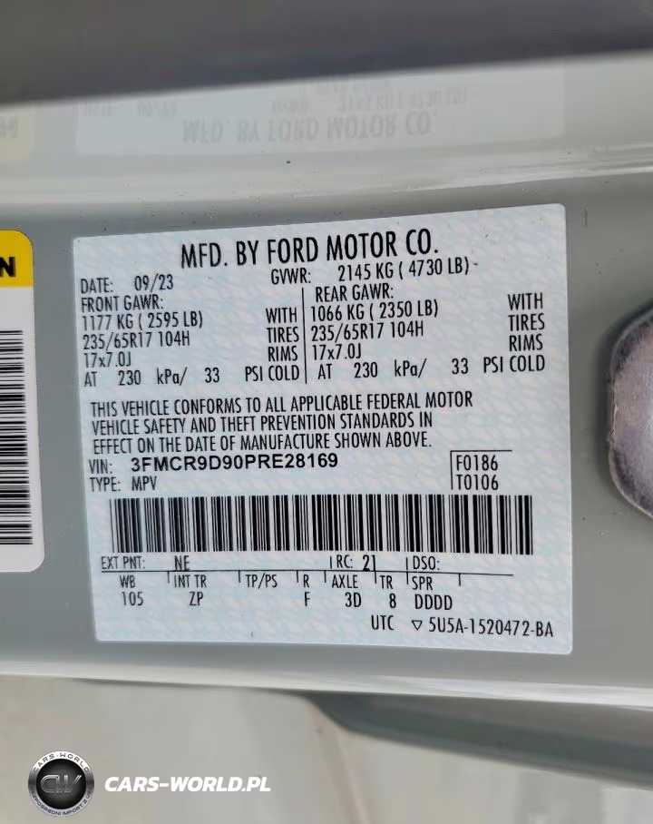 2023 Ford Bronco Sport Badlands VIN:3FMCR9D90PRE28169 - 14