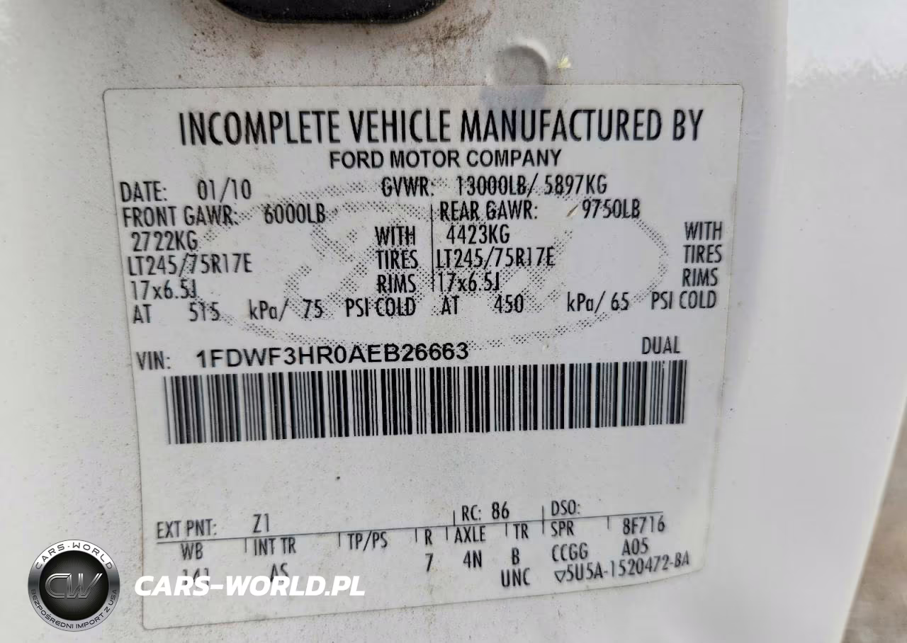 2010 Ford F350 Super Duty VIN:1FDWF3HR0AEB26663 - 12