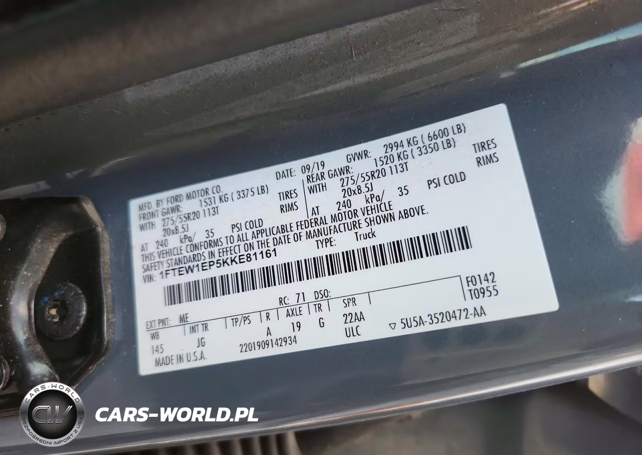 2019 Ford F150 Supercrew VIN:1FTEW1EP5KKE81161 - 12