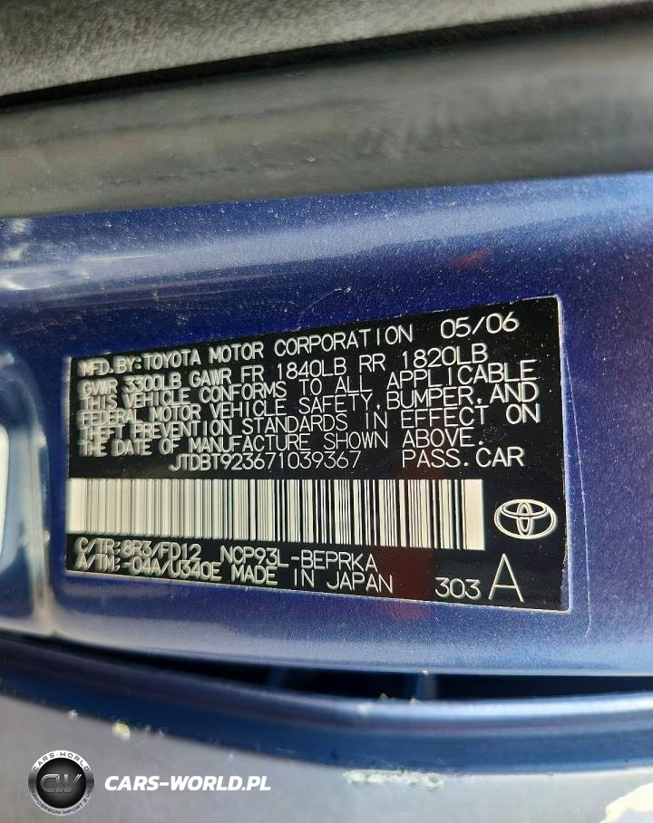 2007 Toyota Yaris Base VIN:JTDBT923671039367 - 12