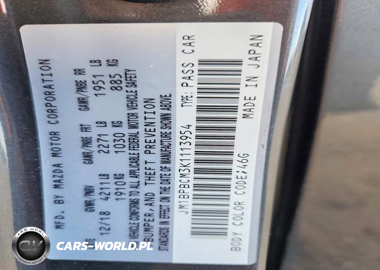 2019 Mazda 3 Preferred Plus VIN:JM1BPBCM3K1113954 - 13