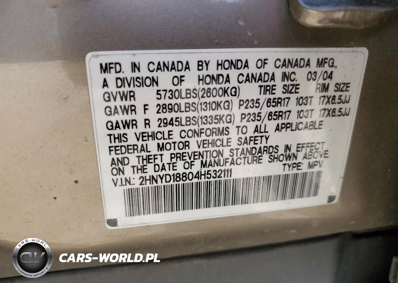 2004 Acura Mdx Touring VIN:2HNYD18804H532111 - 13