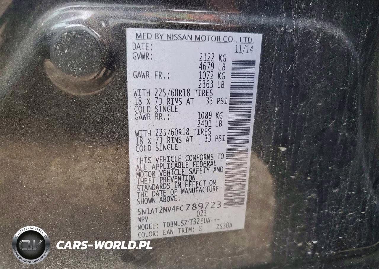 2015 Nissan Rogue Sl VIN:5N1AT2MV4FC789723 - 13