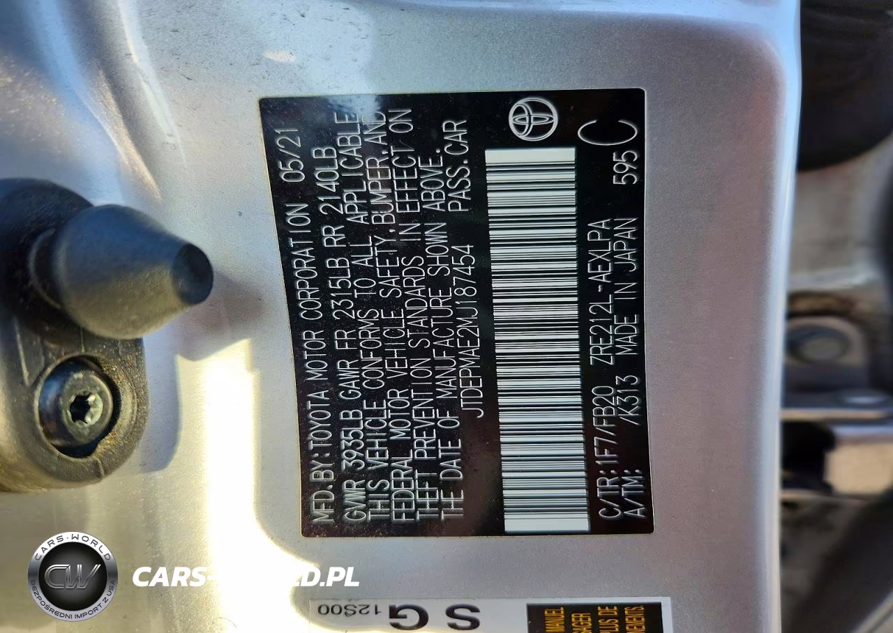 2021 Toyota Corolla Le VIN:JTDEPMAE2MJ187454 - 12