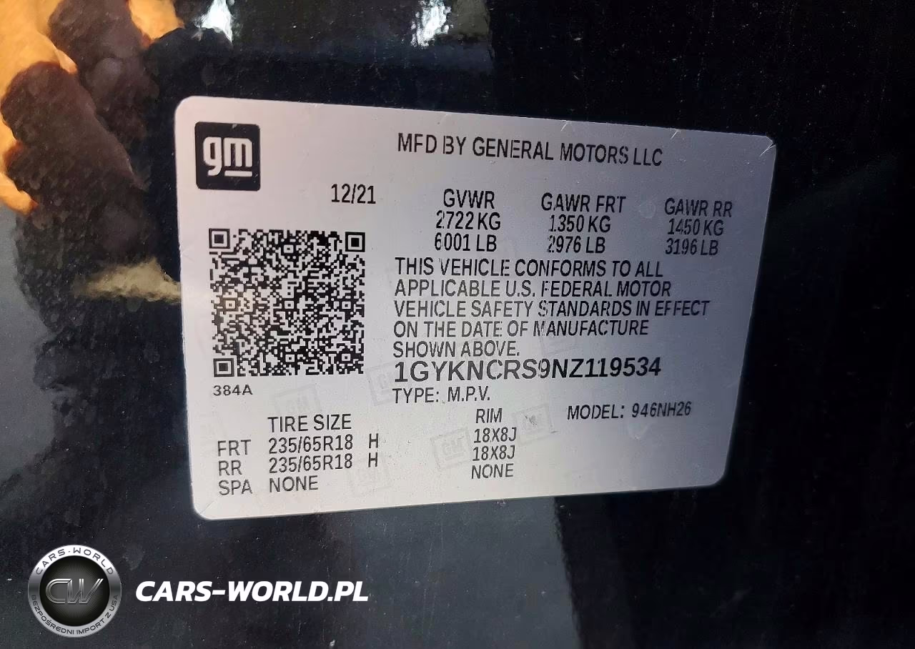 2022 Cadillac Xt5 Premium Luxury VIN:1GYKNCRS9NZ119534 - 12