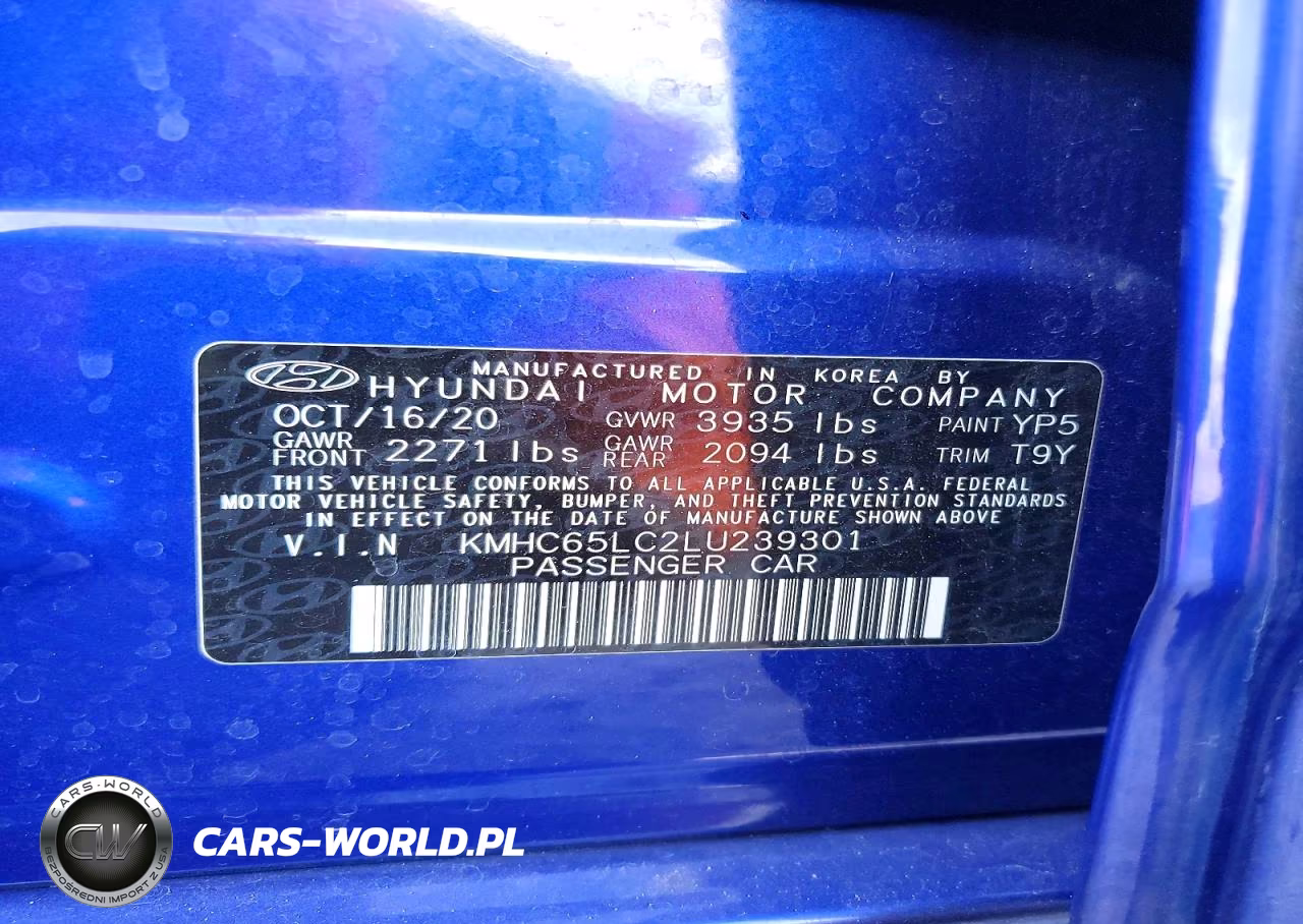 2020 Hyundai Ioniq Blue VIN:KMHC65LC2LU239301 - 13