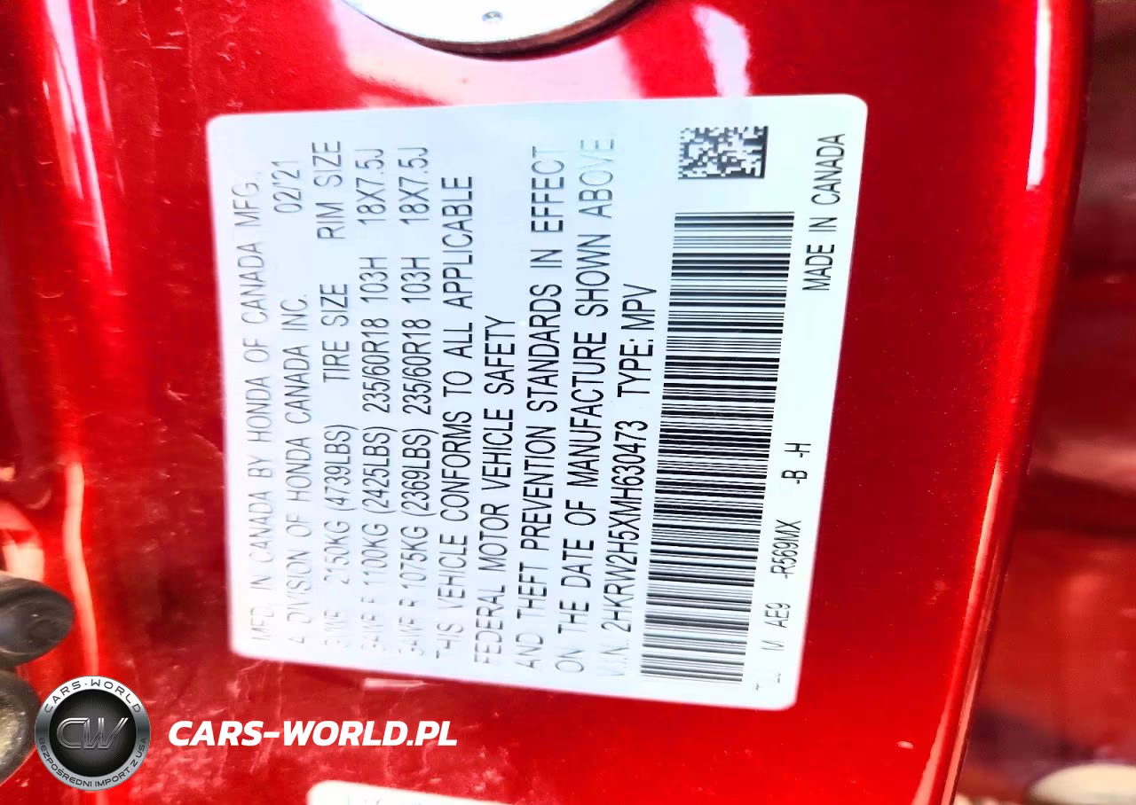 2021 Honda Cr-V Ex VIN:2HKRW2H5XMH630473 - 14