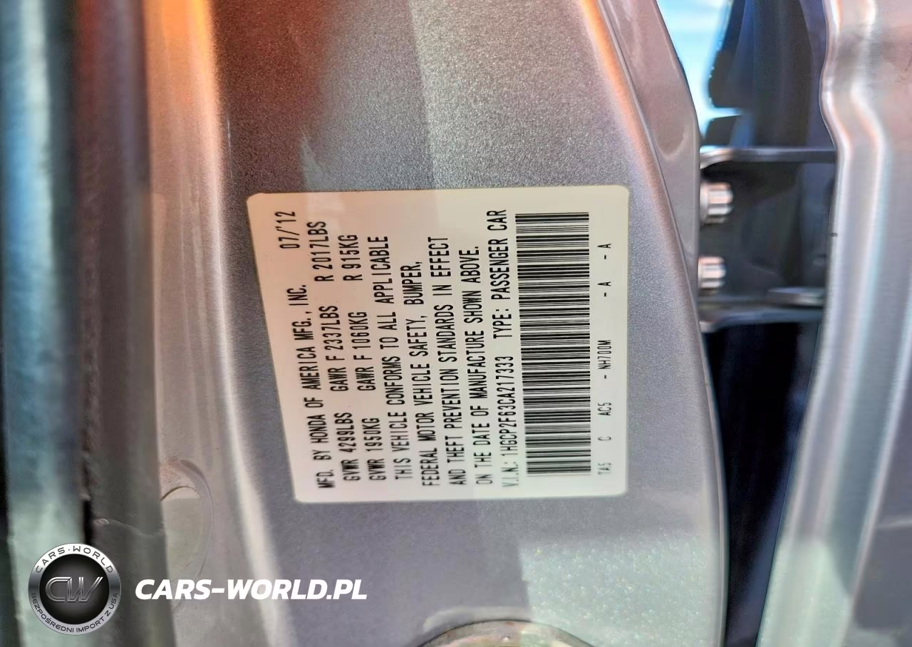 2012 Honda Accord Se VIN:1HGCP2F63CA217333 - 12