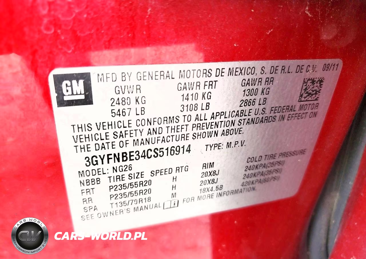 2012 Cadillac Srx Performance Collection VIN:3GYFNBE34CS516914 - 12