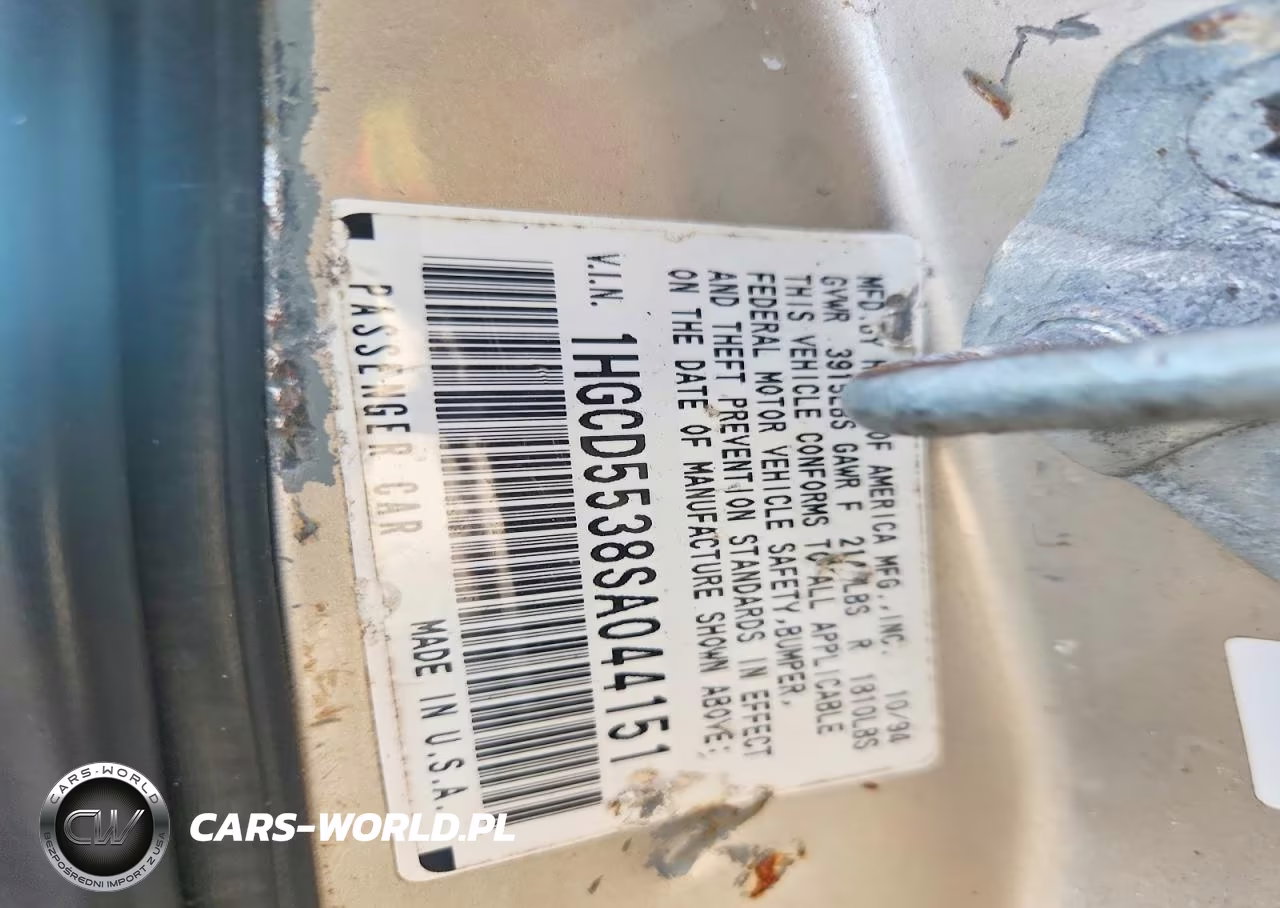 1995 Honda Accord Lx VIN:1HGCD5538SA044151 - 12