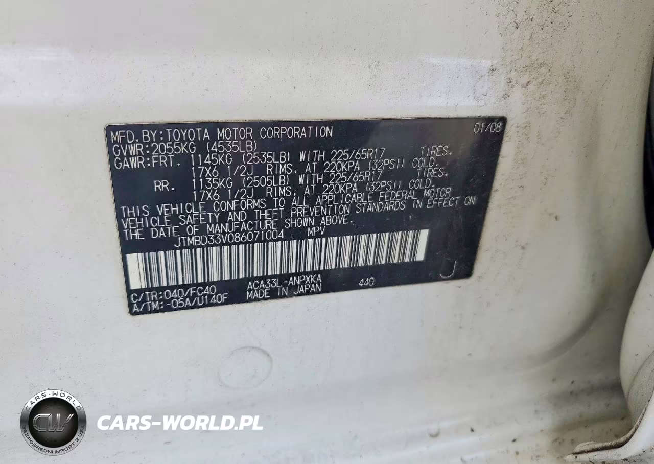 2008 Toyota Rav4 Base VIN:JTMBD33V086071004 - 12