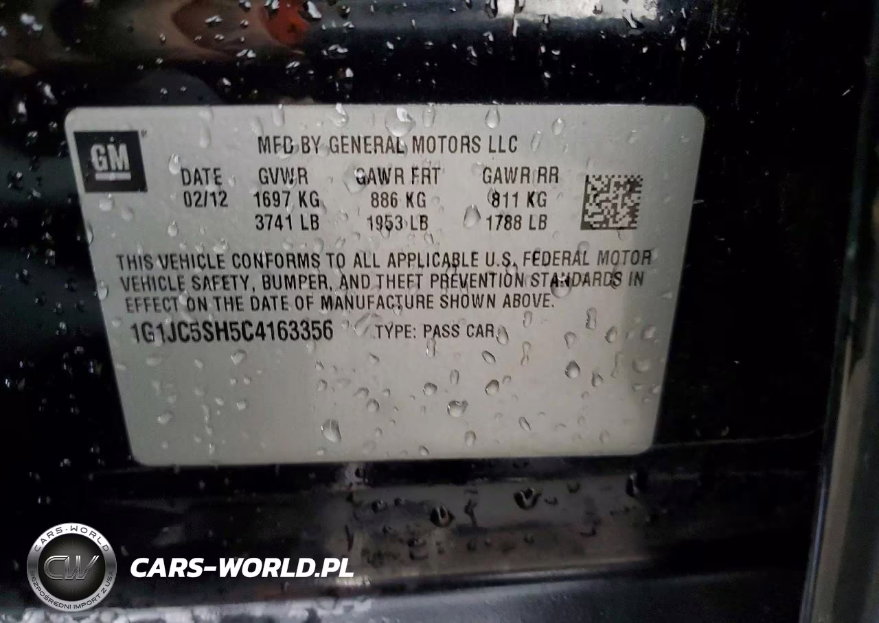 2012 Chevrolet Sonic Lt VIN:1G1JC5SH5C4163356 - 12