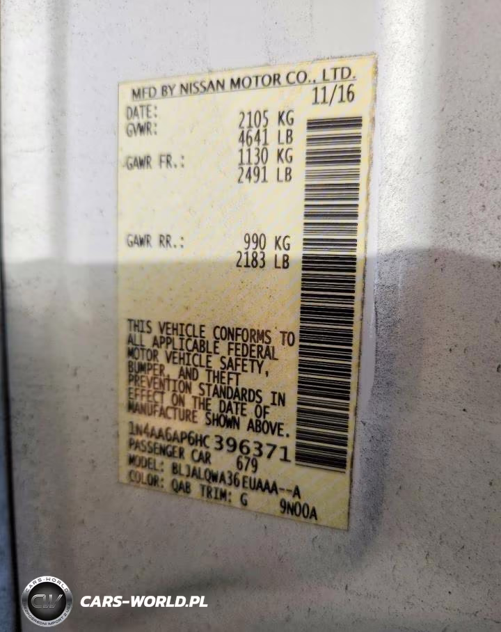 2017 Nissan Maxima 3.5 S VIN:1N4AA6AP6HC396371 - 13