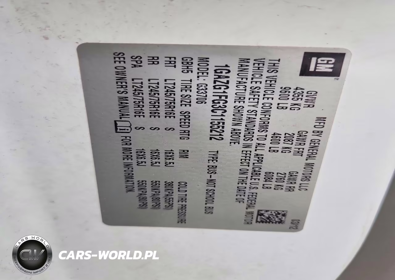 2012 Chevrolet Express G3500 Lt VIN:1GAZG1FG3C1155212 - 13