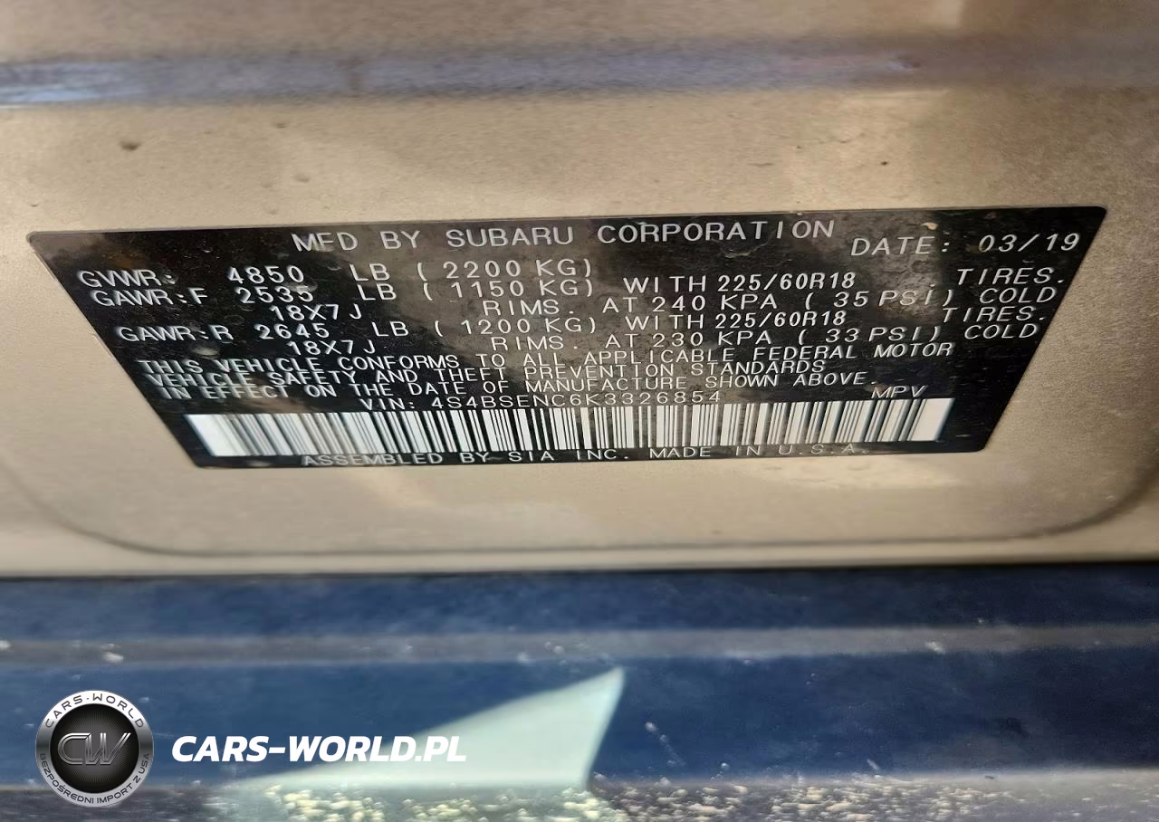 2019 Subaru Outback 3.6R Limited VIN:4S4BSENC6K3326854 - 13