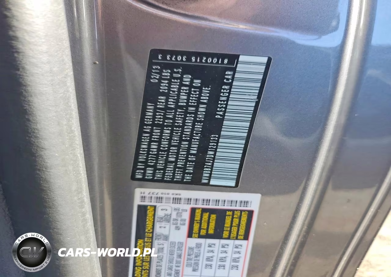 2013 Volkswagen Golf VIN:WVWBB7AJ7DW129133 - 13