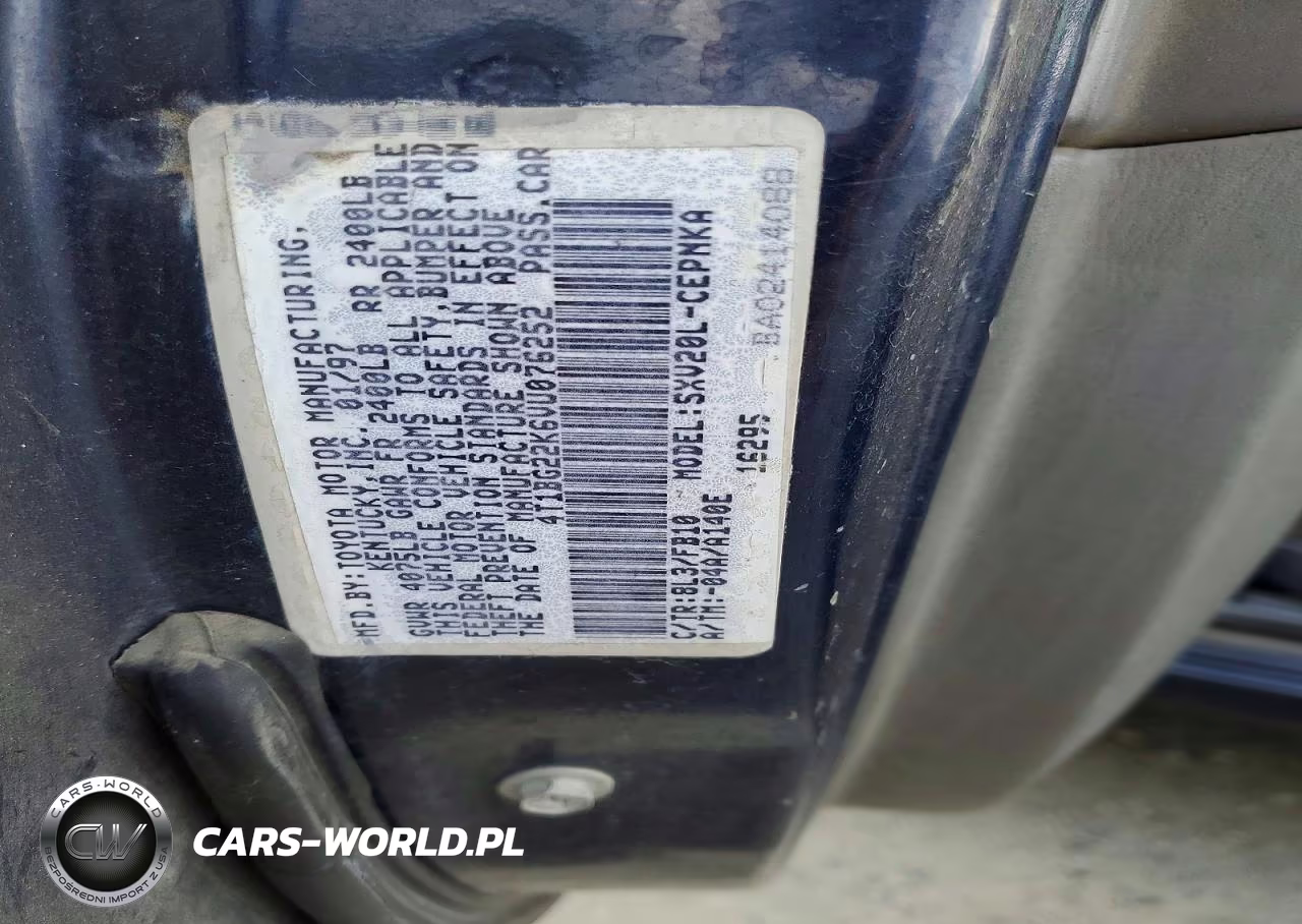 1997 Toyota Camry Le VIN:4T1BG22K6VU076252 - 12