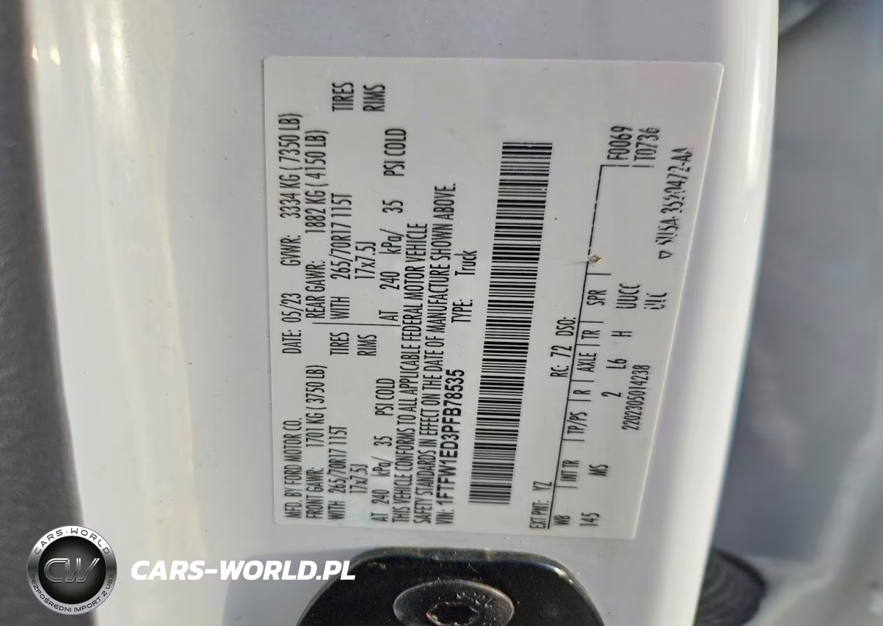 2023 Ford F150 Supercrew VIN:1FTFW1ED3PFB78535 - 12