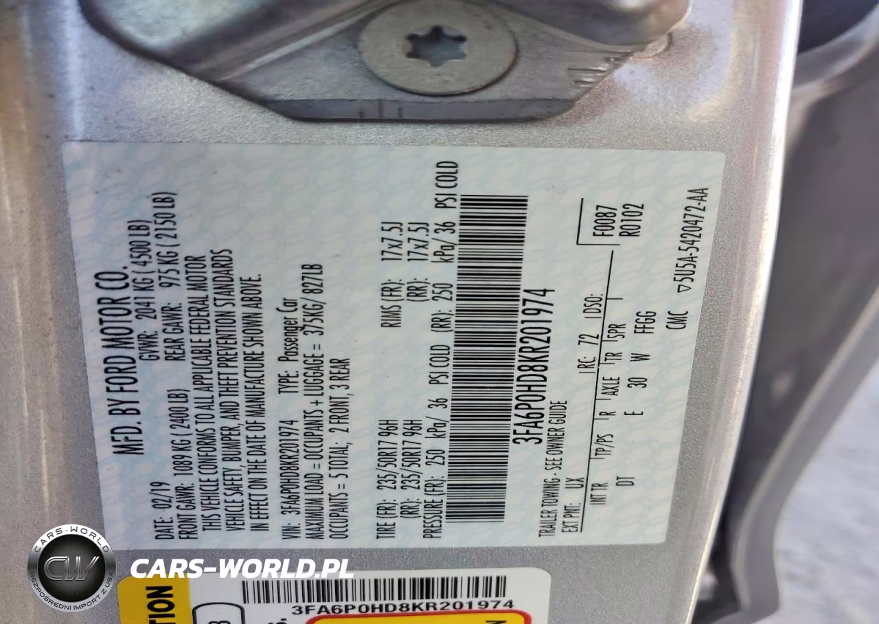 2019 Ford Fusion Se VIN:3FA6P0HD8KR201974 - 13