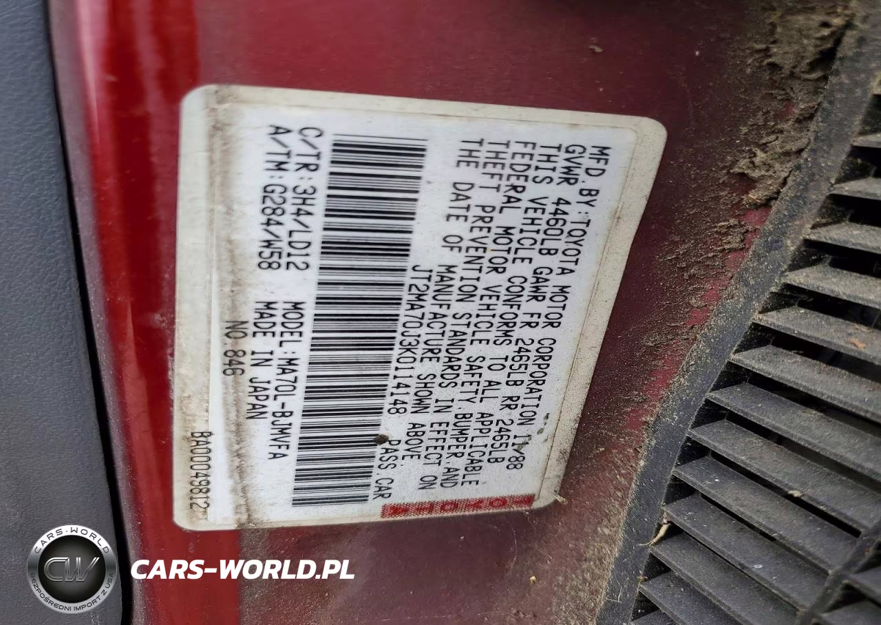 1989 Toyota Supra Base VIN:JT2MA70J3K0114148 - 12
