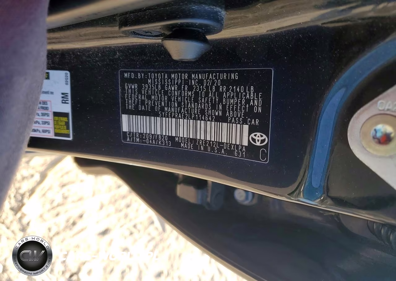 2020 Toyota Corolla Le VIN:5YFEPRAE2LP114642 - 13