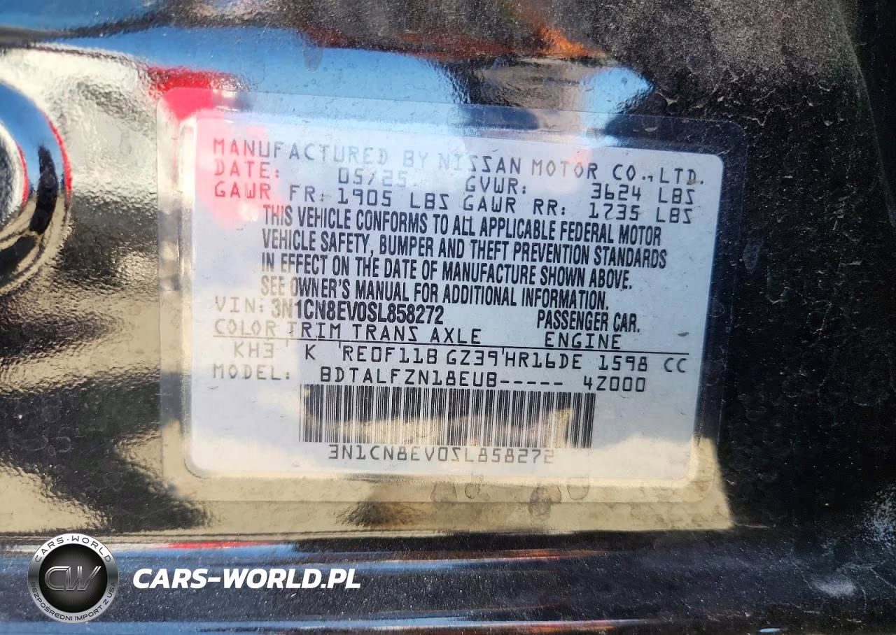 2025 Nissan Versa Sv VIN:3N1CN8EV0SL858272 - 12