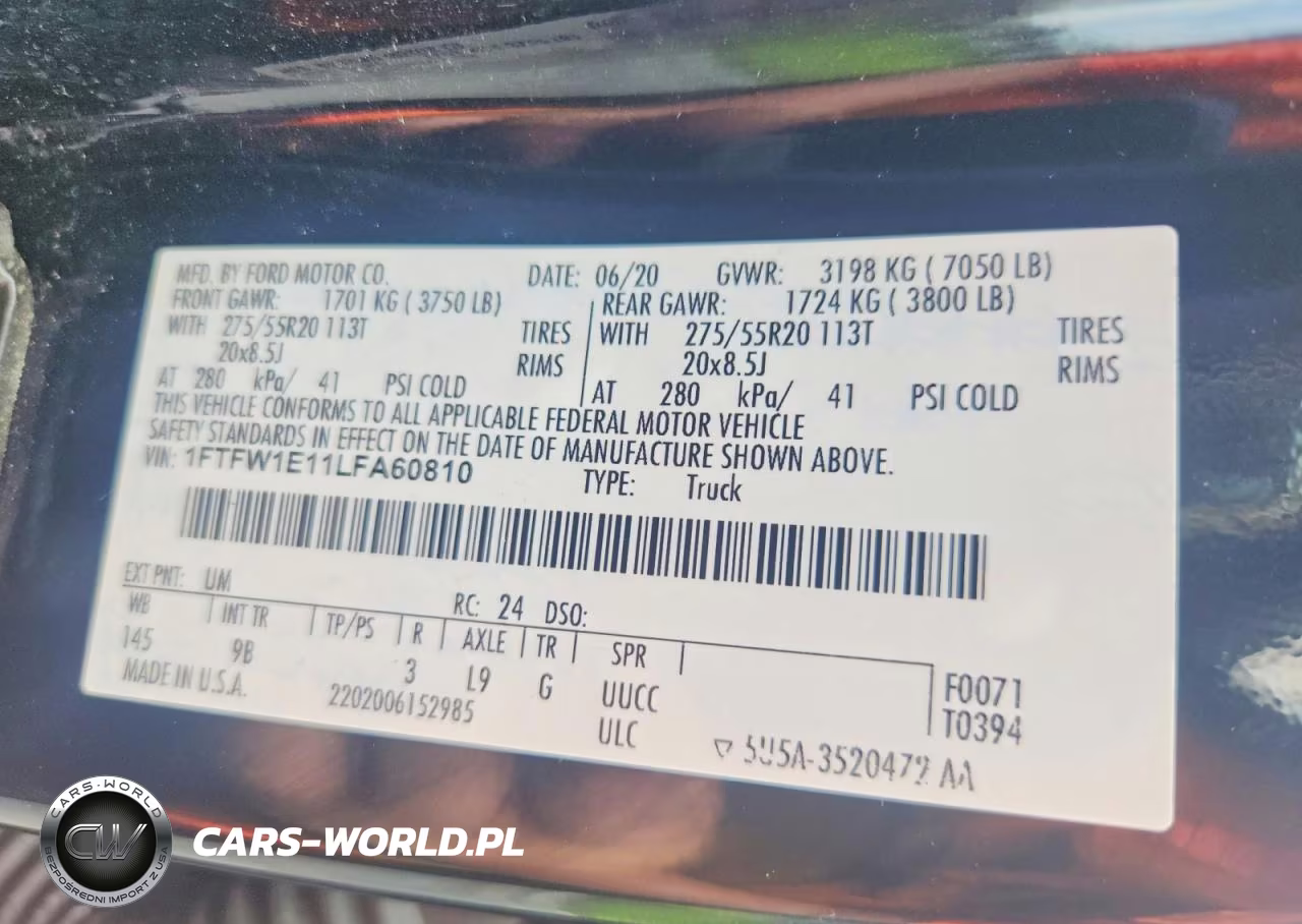 2020 Ford F150 Supercrew VIN:1FTFW1E11LFA60810 - 12