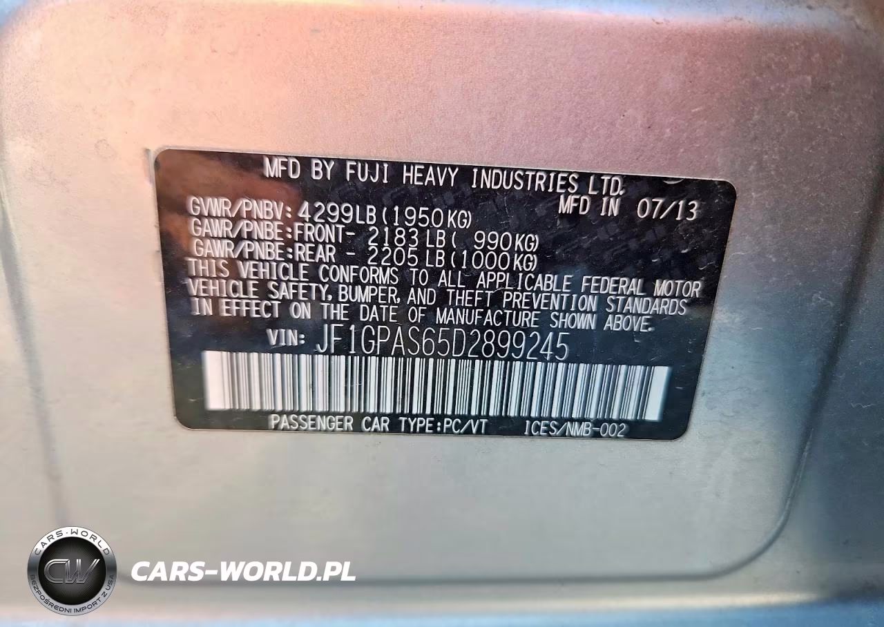 2013 Subaru Impreza Sport Limited VIN:JF1GPAS65D2899245 - 12