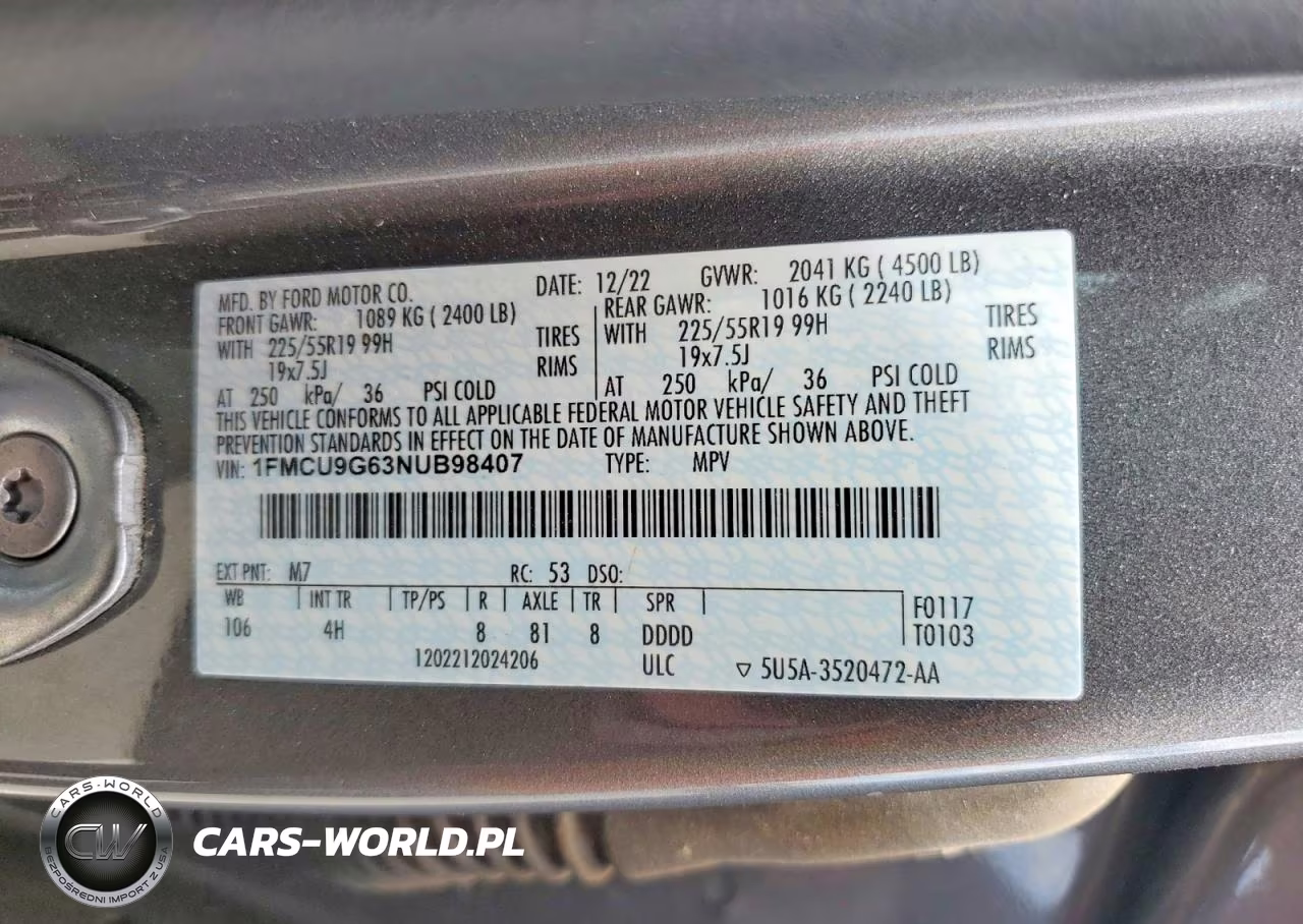 2022 Ford Escape Se VIN:1FMCU9G63NUB98407 - 13