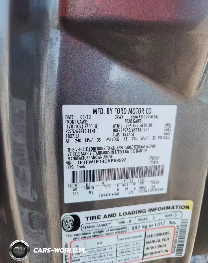 2013 Ford F150 Supercrew VIN:1FTFW1ET4DKE59592 - 12
