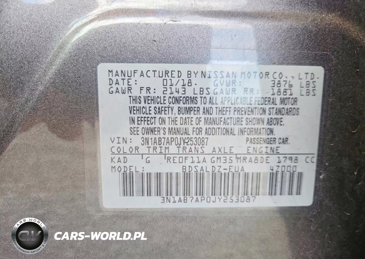 2018 Nissan Sentra Sv VIN:3N1AB7AP0JY253087 - 12