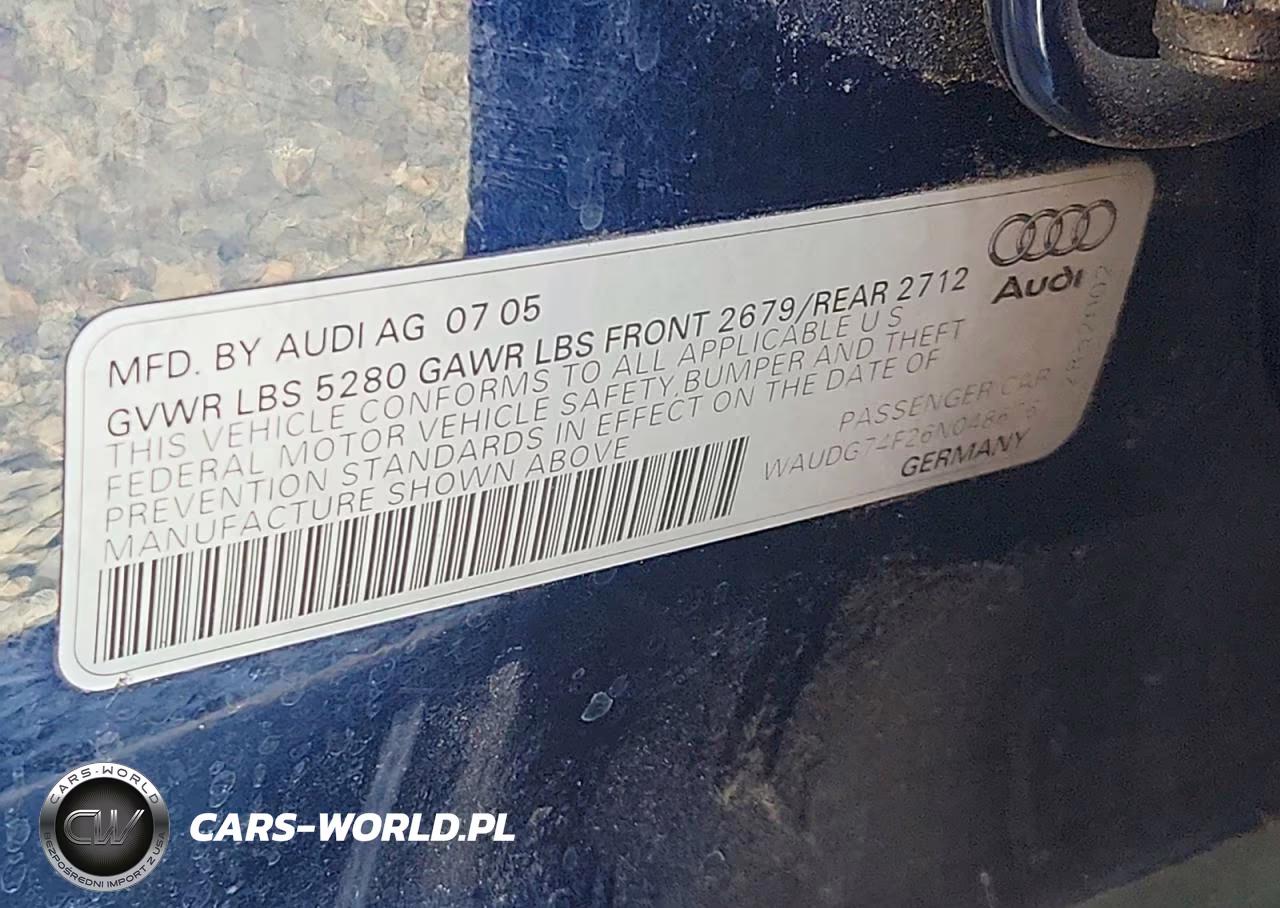 2006 Audi A6 3.2 Quattro VIN:WAUDG74F26N048676 - 12