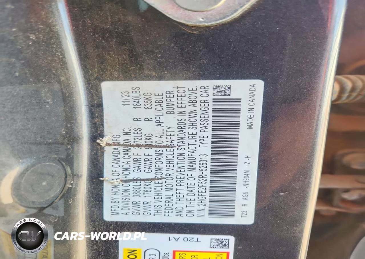 2024 Honda Civic Sport VIN:2HGFE2F52RH526313 - 12