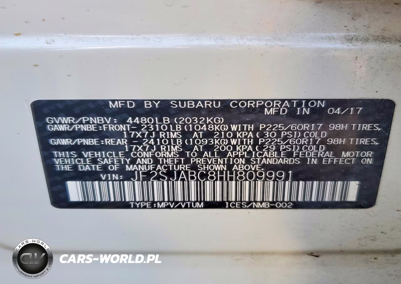 2017 Subaru Forester 2.5I VIN:JF2SJABC8HH809991 - 13