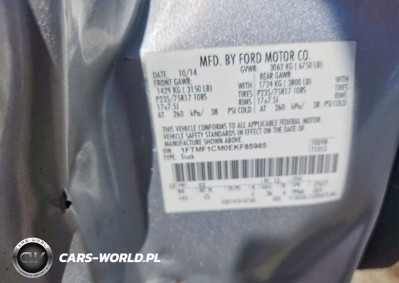 2014 Ford F150 VIN:1FTMF1CM0EKF85985 - 12