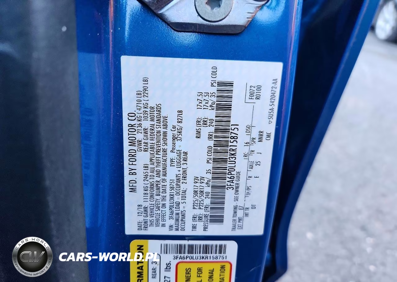 2019 Ford Fusion Se VIN:3FA6P0LU3KR158751 - 12