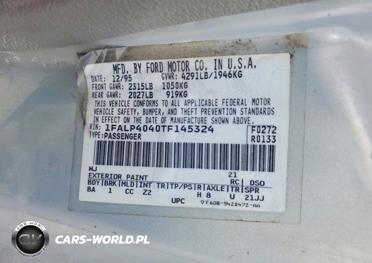1996 Ford Mustang VIN:1FALP4040TF145324 - 12