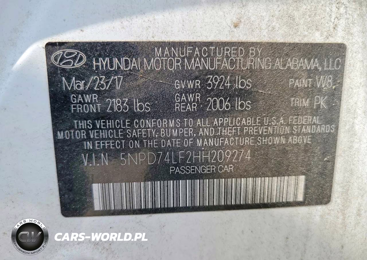 2017 Hyundai Elantra Se VIN:5NPD74LF2HH209274 - 12