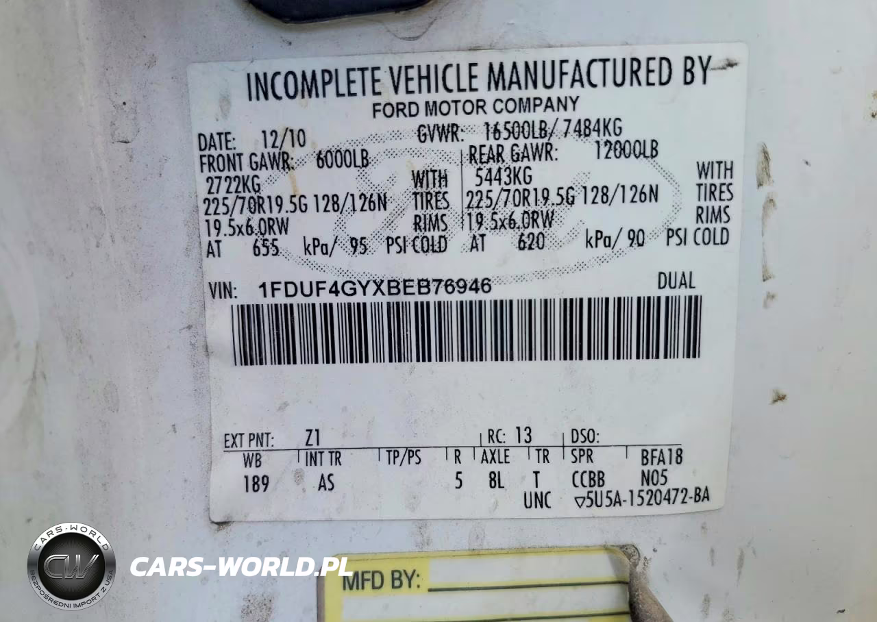 2011 Ford F450 Super Duty VIN:1FDUF4GYXBEB76946 - 13