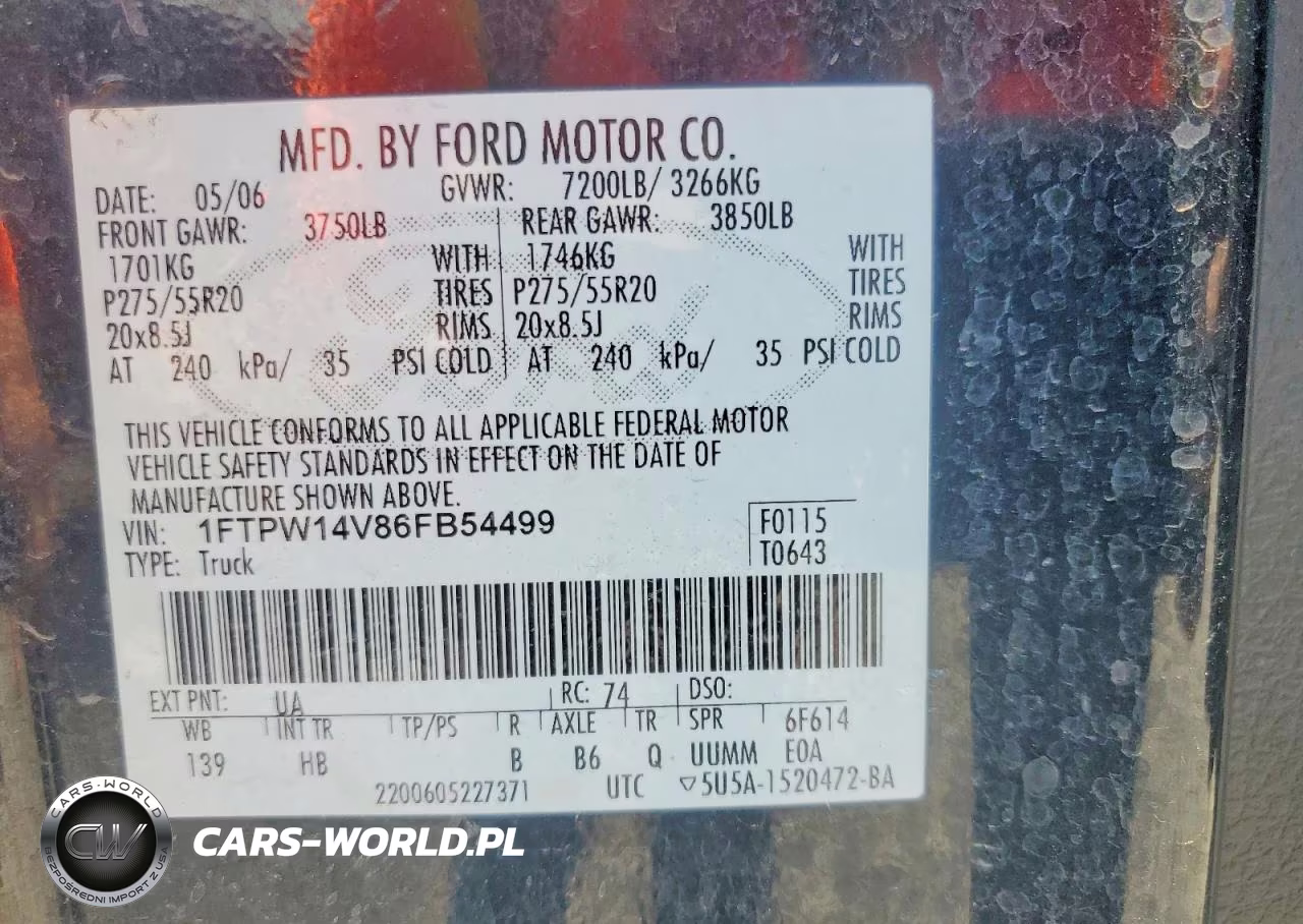 2006 Ford F150 Supercrew VIN:1FTPW14V86FB54499 - 12