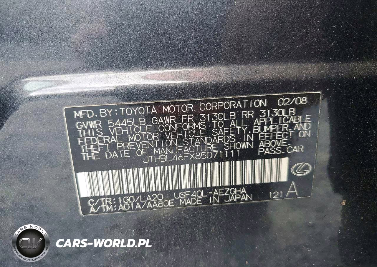 2008 Lexus Ls 460 VIN:JTHBL46FX85071111 - 12