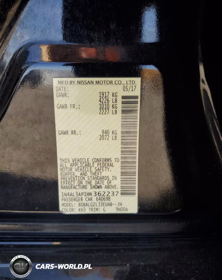 2017 Nissan Altima 2.5 VIN:1N4AL3AP1HN362237 - 12