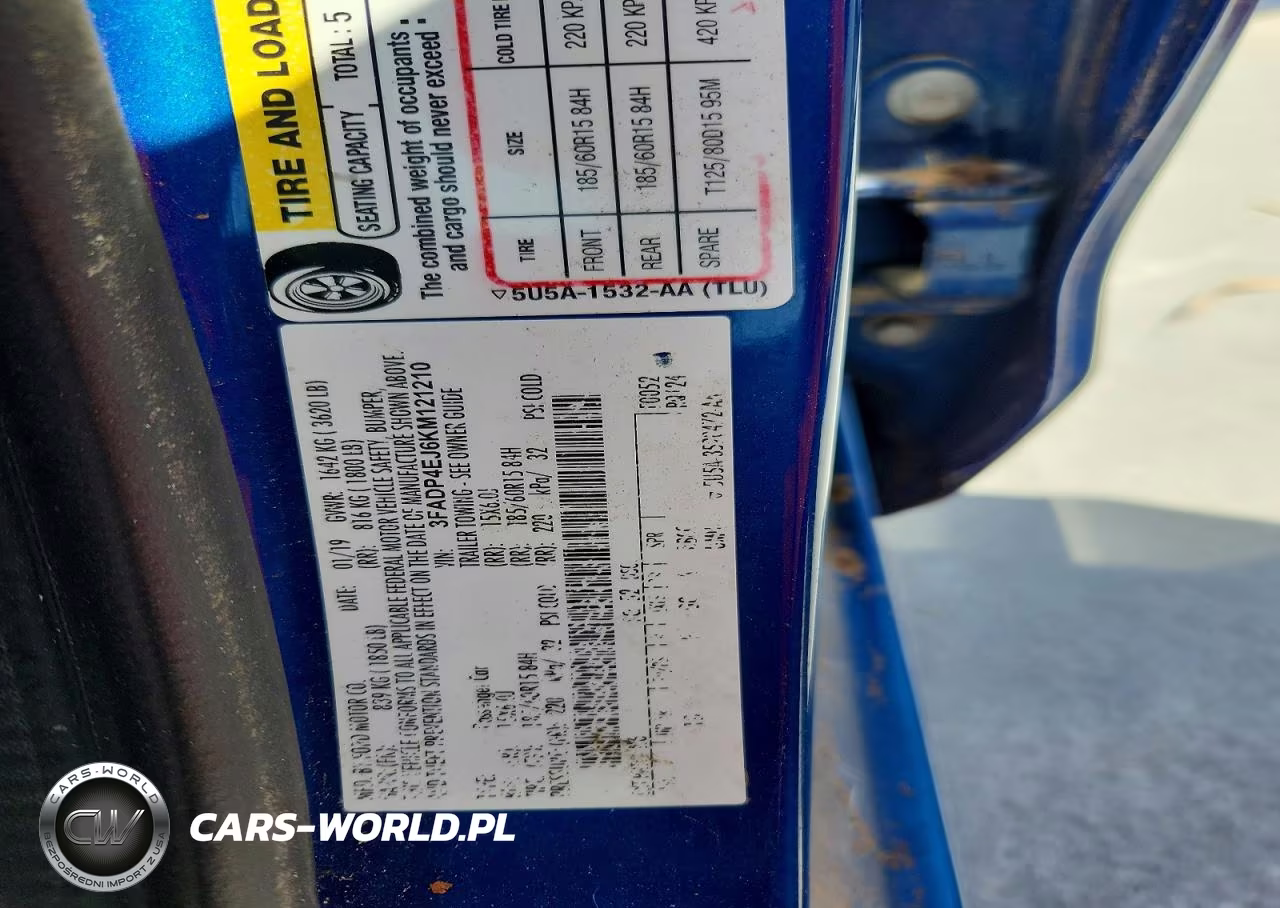 2019 Ford Fiesta Se VIN:3FADP4EJ6KM121210 - 12