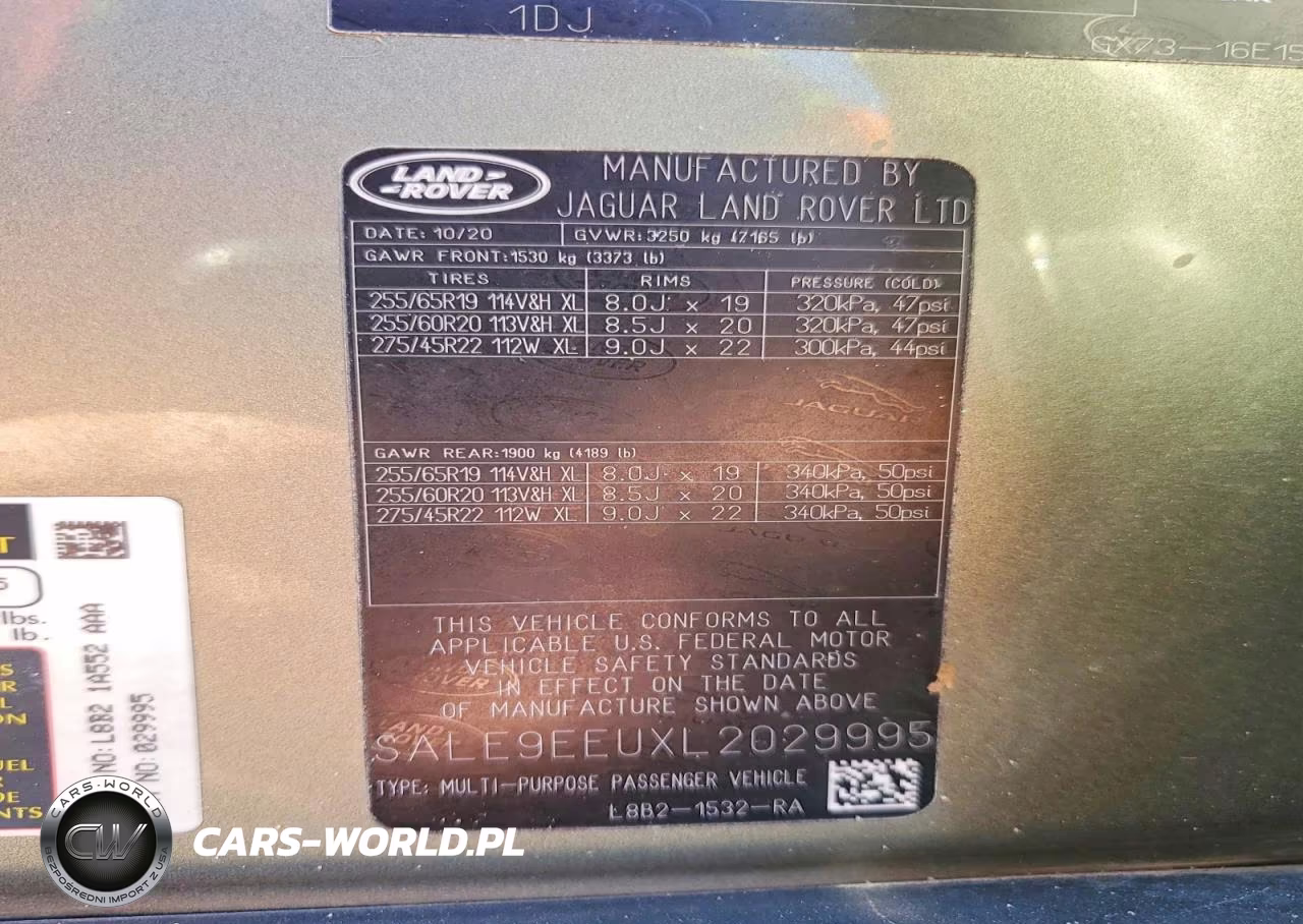 2020 Land Rover Defender 110 Hse VIN:SALE9EEUXL2029995 - 13