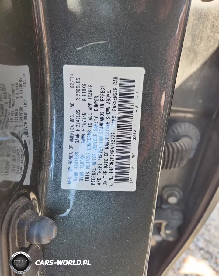 2014 Honda Accord Lx VIN:1HGCR2F34EA152737 - 12
