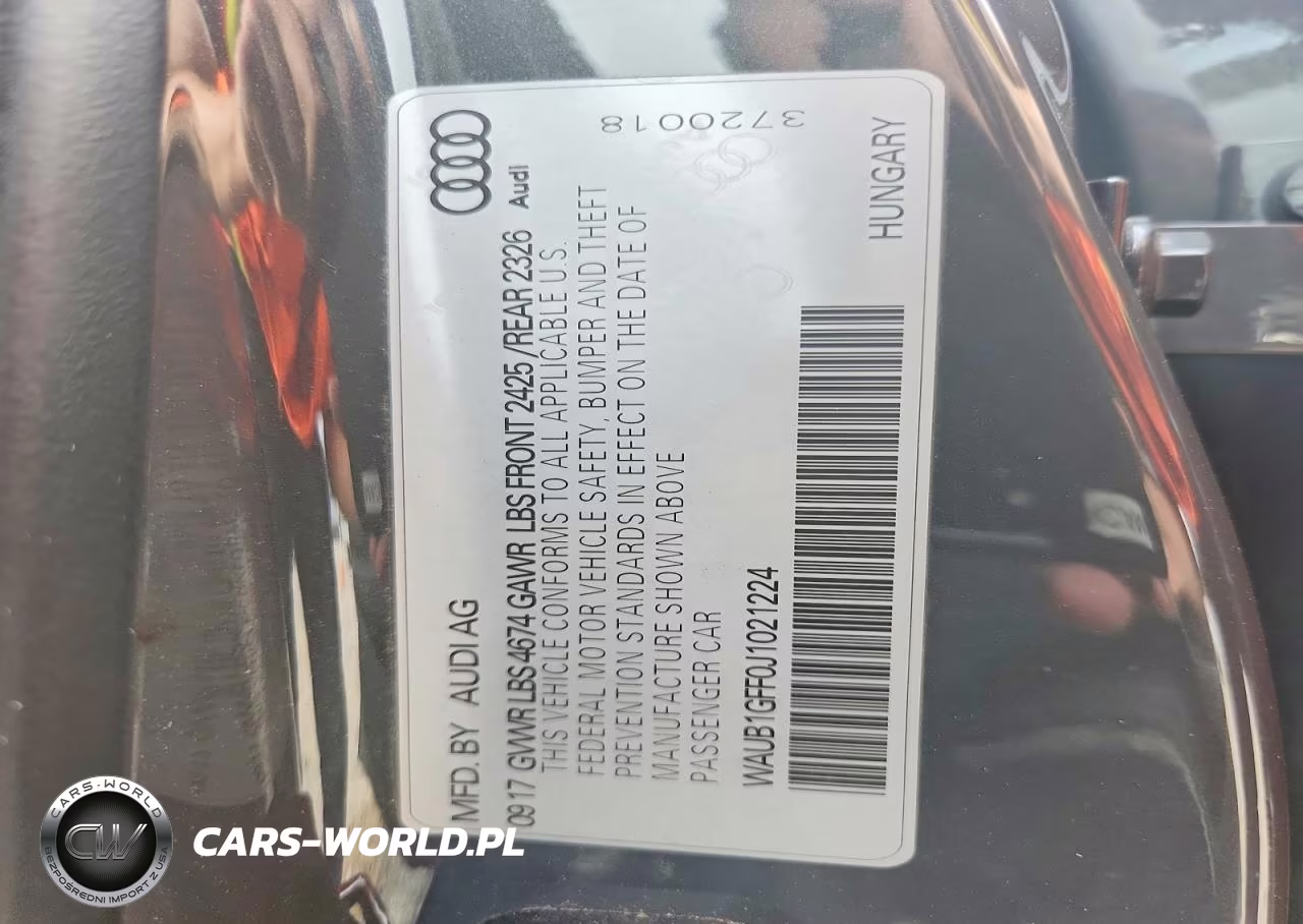 2018 Audi S3 Premium Plus VIN:WAUB1GFF0J1021224 - 13