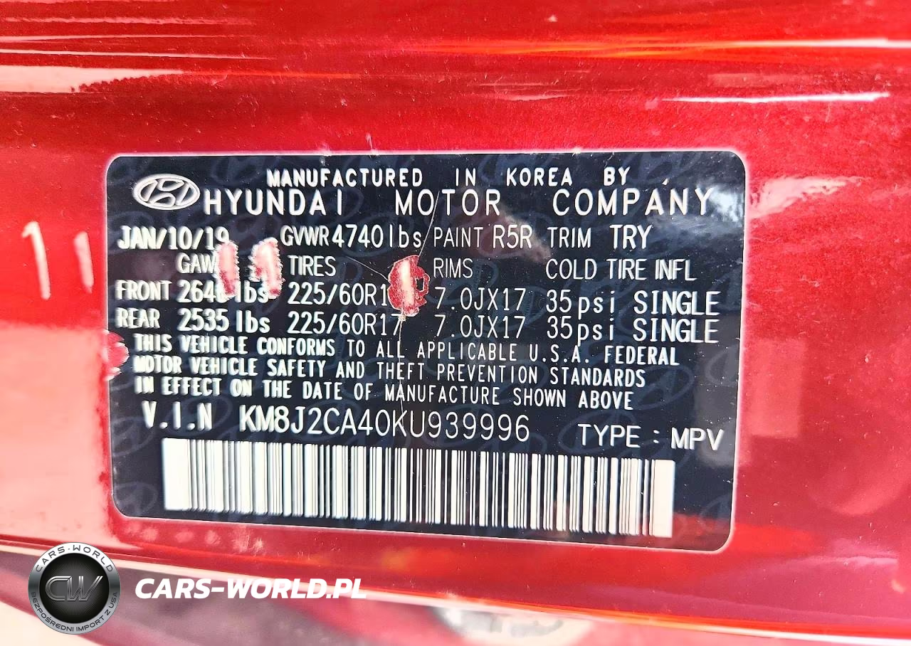 2019 Hyundai Tucson Se VIN:KM8J2CA40KU939996 - 13