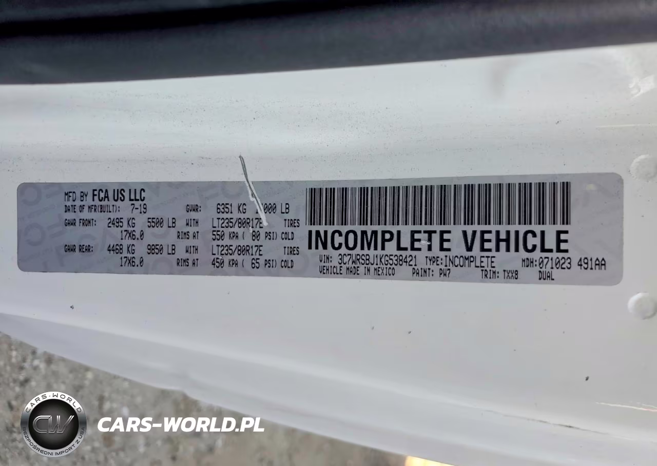 2019 Ram 3500 VIN:3C7WRSBJ1KG538421 - 12