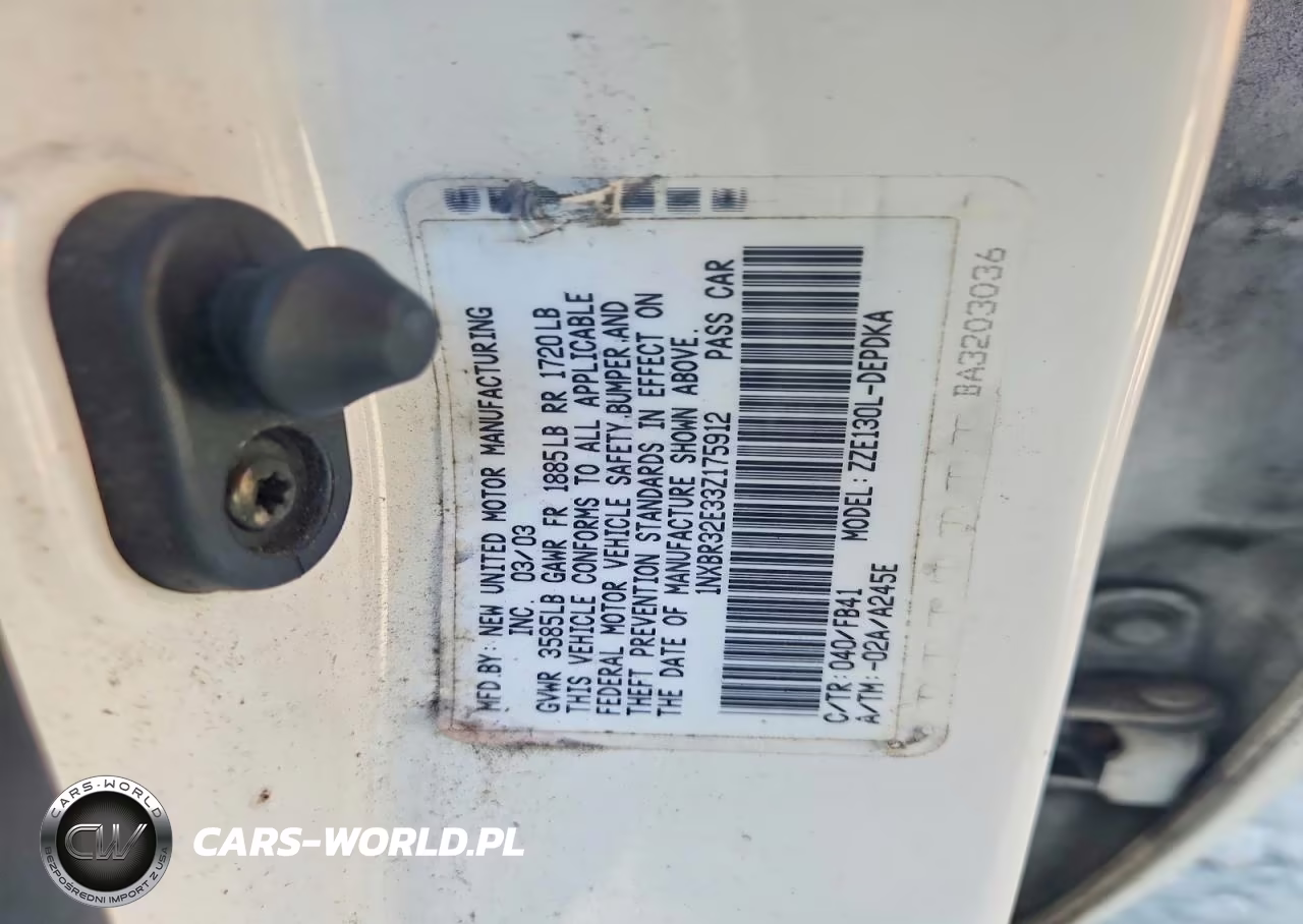 2003 Toyota Corolla Ce VIN:1NXBR32E33Z175912 - 12